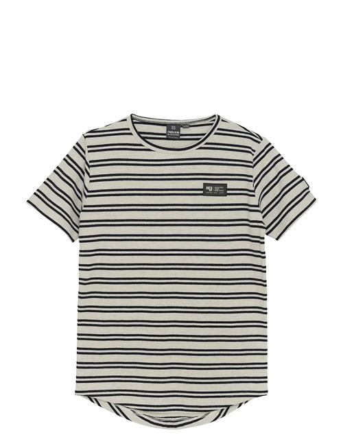 T-Shirt Stripe Badge Indian Blue Jeans Patterned