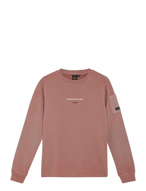 T-Shirt Longsleeve Backprint Indian Blue Jeans Orange