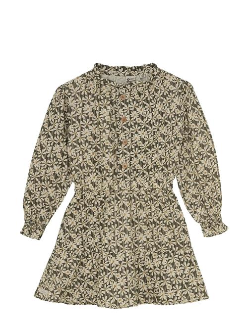 Dress Longsleeve Shiny Flower Daily 7 Green