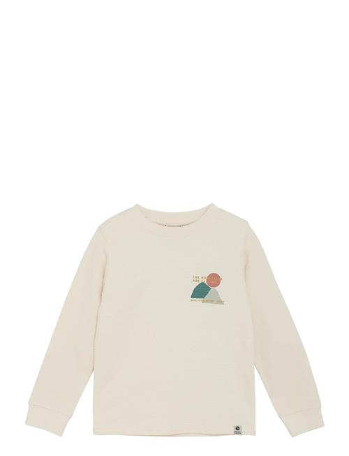 T-Shirt Longsleeve Chest Print Daily 7 Cream