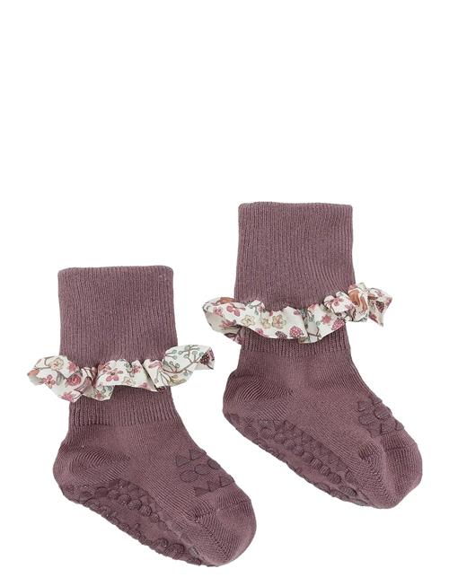 Non-Slip Socks - Bamboo / Liberty GoBabyGo Purple