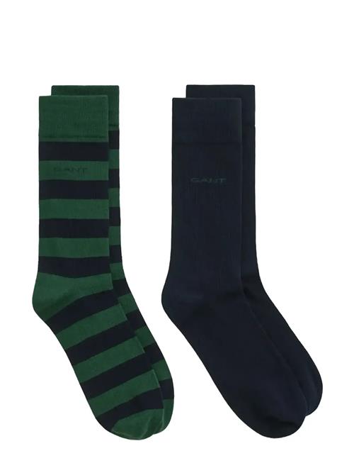 Barstripe And Solid Socks 2-Pack GANT Green