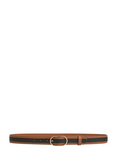 Stripe Leather Belt GANT Brown