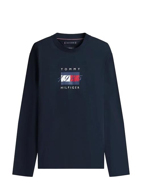 Linear Flag Graphic Ls Tee Tommy Hilfiger Navy