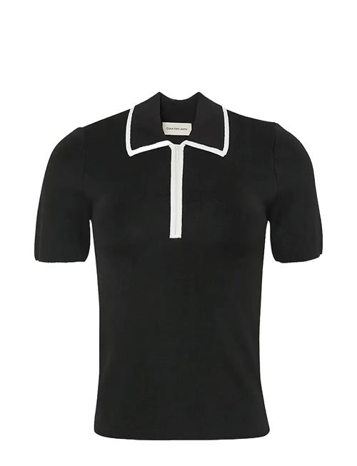 Short Sleeve Polo With Color Blo Calvin Klein Jeans Black