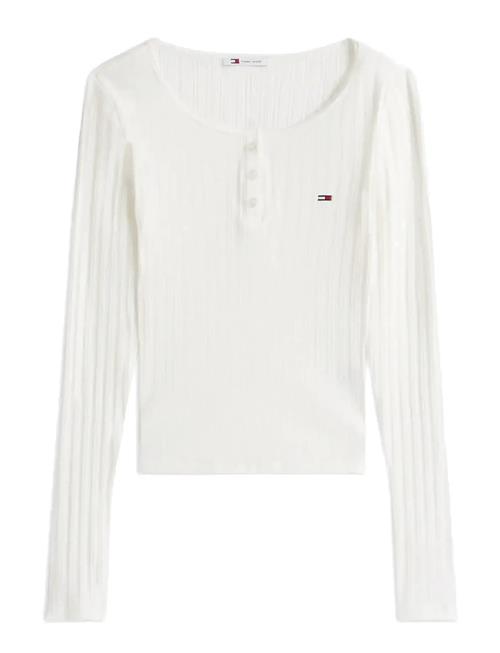 Tjw Slim Sh Irregular Rib Ls Tommy Jeans White