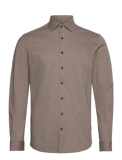 Piqué Knitted Shirt L/S Lindbergh Black Beige