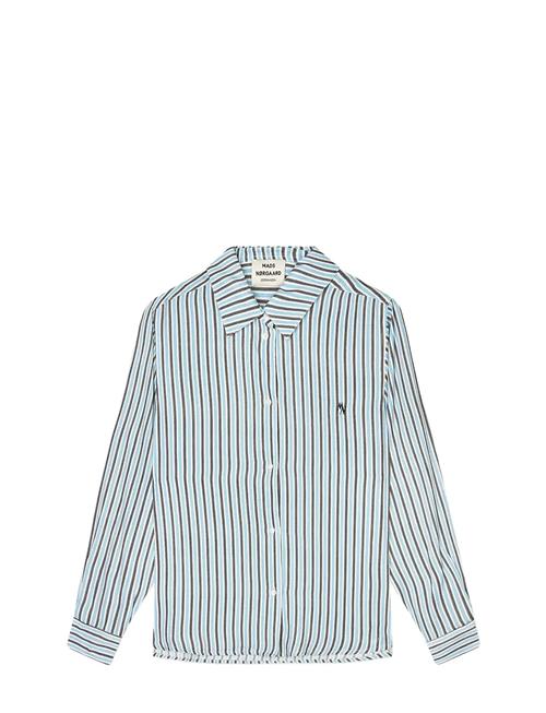 Delicate Twill Crane Shirt Aop Mads Nørgaard Blue