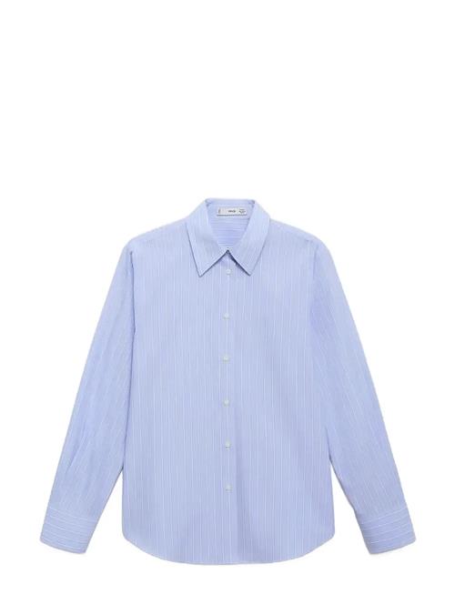 Cotton And Lyocell Blend Straight Shirt Mango Blue
