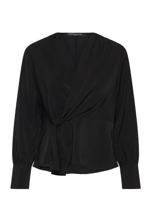 Laurel Crepe Peplum Top French Connection Black