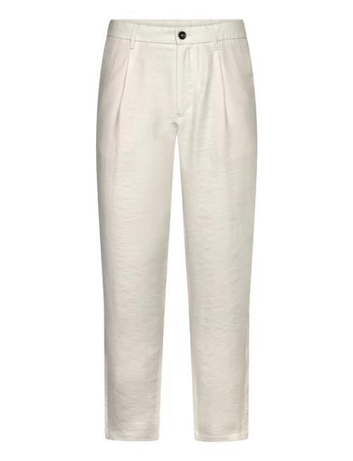 Straight-Fit Pleated Trousers Mango White