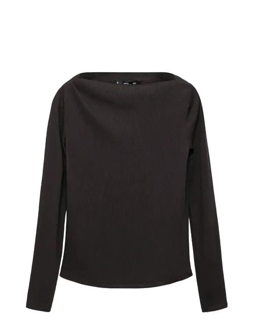 Long-Sleeved Boat-Neck T-Shirt Mango Brown