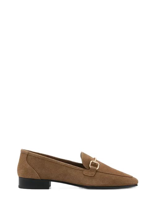 Suede Moccasins With Buckle Mango Beige