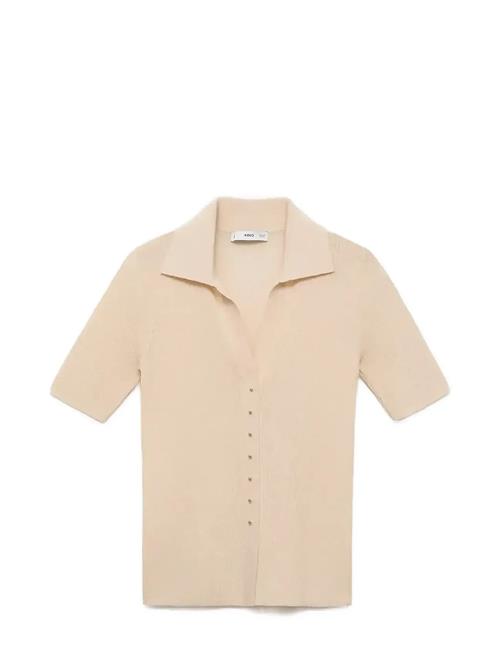 Ribbed Polo-Neck Sweater Mango Beige
