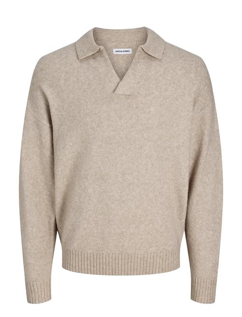 Jack & Jones Jjsoho Ollie Knit Split Neck Ln Jack & J S Beige