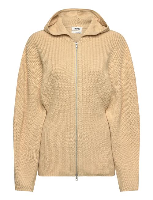 Shaped Knitted Hoodie Monki Beige