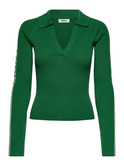Knitted Collar Top Monki Green