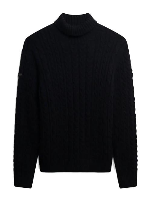 Jacob Cable Roll Neck Jumper Superdry Navy