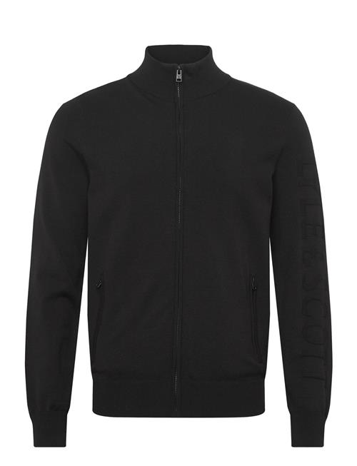 Mesh Logo Knitted Track Jacket Lyle & Scott Black