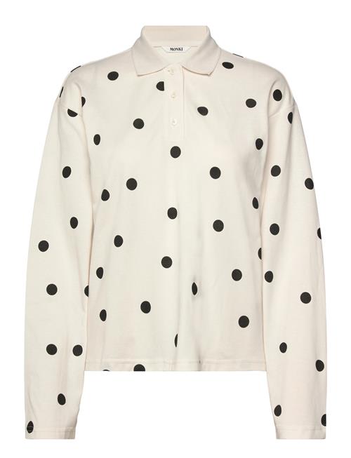 Long-Sleeved Cotton Polo Top Monki Cream