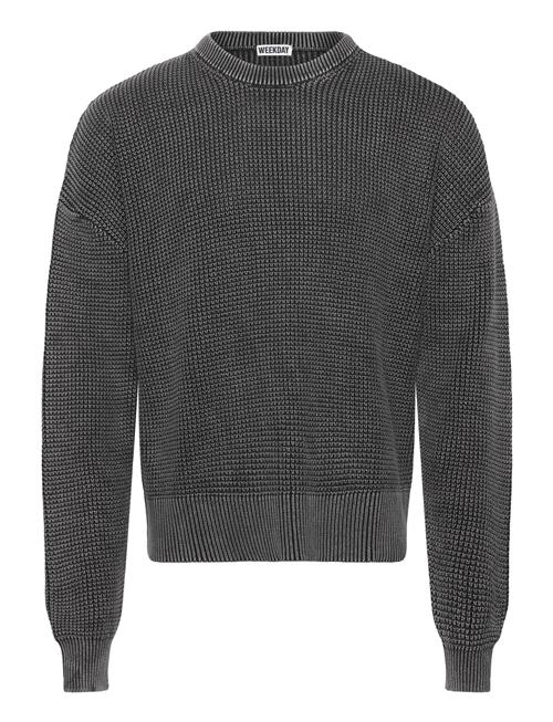 Boxy Cotton Sweater Weekday Grey