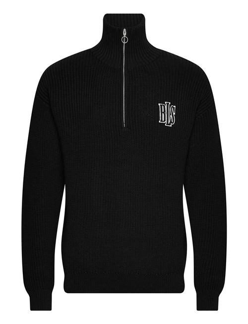 Applique Zip Up Knit BLS Hafnia Black