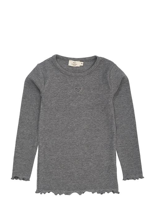 Modal Rib Ls Tee W. Heart Hole Pattern Copenhagen Colors Grey