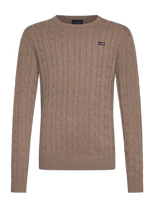 Brayden Cotton Cable Sweater Lexington Clothing Brown