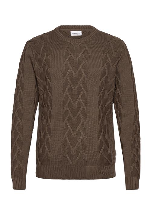 Cable O-Neck Knit Lindbergh Brown
