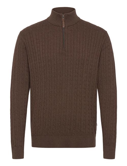 1/2 Zip Cable Knit Lindbergh Brown