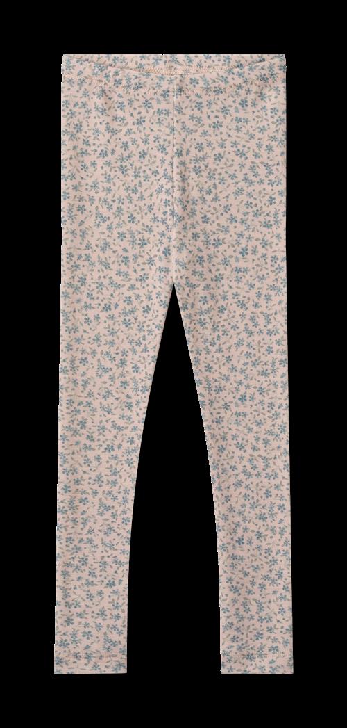 Wheat Agi Leggings I Uld Blue Flowers  Blue Flowers 104 cm  Lyserød  104 cm  kvinde