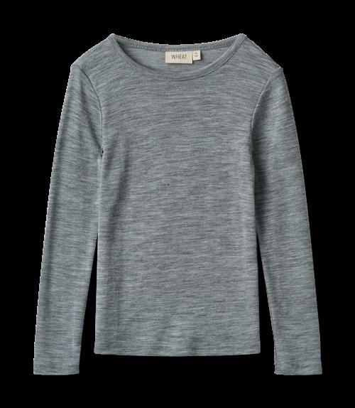 Wheat Alfie Langærmet Uld-T-shirt Melange Grey  Melange Grey 116 cm  Grå  116 cm  Unisex