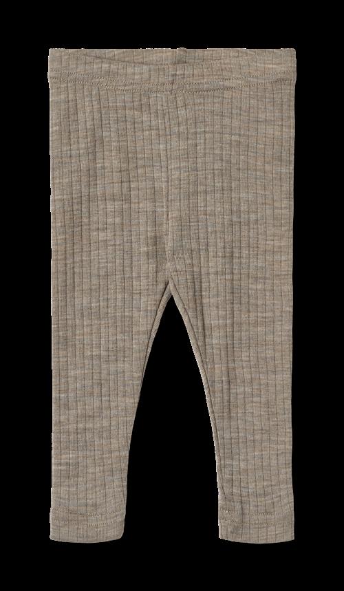 Wheat Agi Leggings I Uld Og Silke Khaki Melange  Khaki Melange 80 cm  Brun  80 cm  Unisex