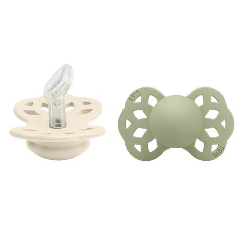 BIBS Infinity 2-pak Anatomiske Sutter Ivory/sage  Ivory/Sage 0+ months  Grøn  0+ måneder  Unisex