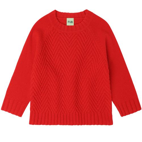 FUB Sweater I Lammeuld Signal Red  Signal Red-130 cm Wool Rød  130 cm  Unisex