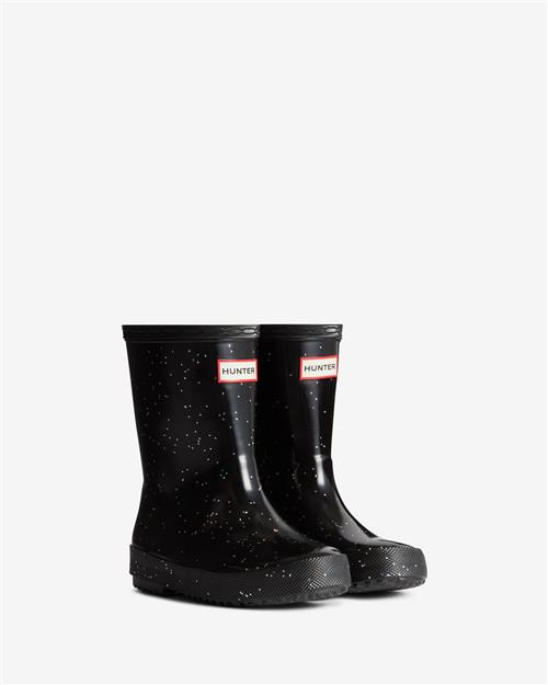 Hunter Kids First Giant Glitter Gummistøvler Black  Military Red 23 EU  Sort  23 EU  kvinde