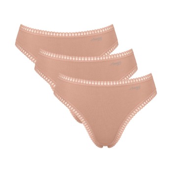 Sloggi Trusser 3P GO Crush High Leg Briefs Lysbrun  bomuld X-Small Dame