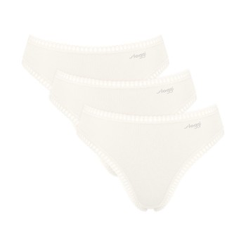 Sloggi Trusser 3P GO Crush High Leg Briefs Elfenben bomuld Large Dame