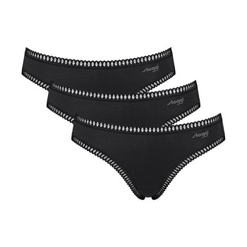 Sloggi Trusser 3P GO Crush Mini Briefs Sort bomuld X-Small Dame