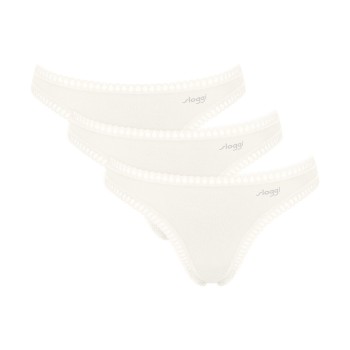 Sloggi Trusser 3P GO Crush String Elfenben bomuld X-Small Dame