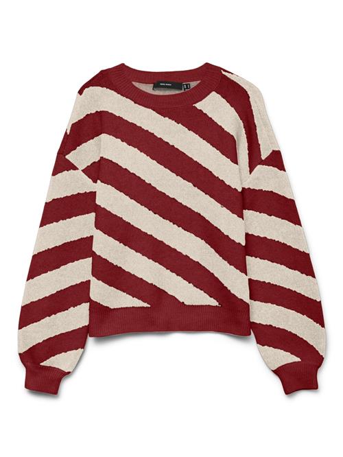VERO MODA Pullover  lysebeige / mørkerød