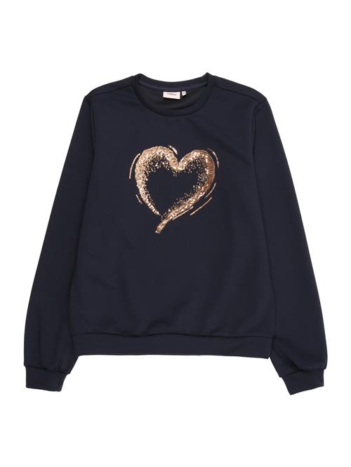 Se ONLY GIRLS Sweatshirt  natblå / guld ved About You