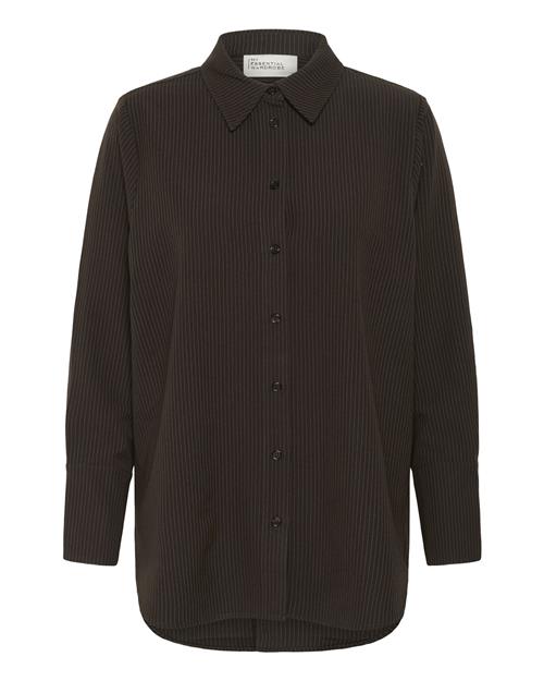 My Essential Wardrobe Bluse 'Vitta'  mørkebrun / hvid