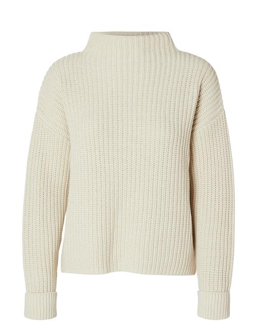 Slfselma Ls Knit T-Neck Selected Cream
