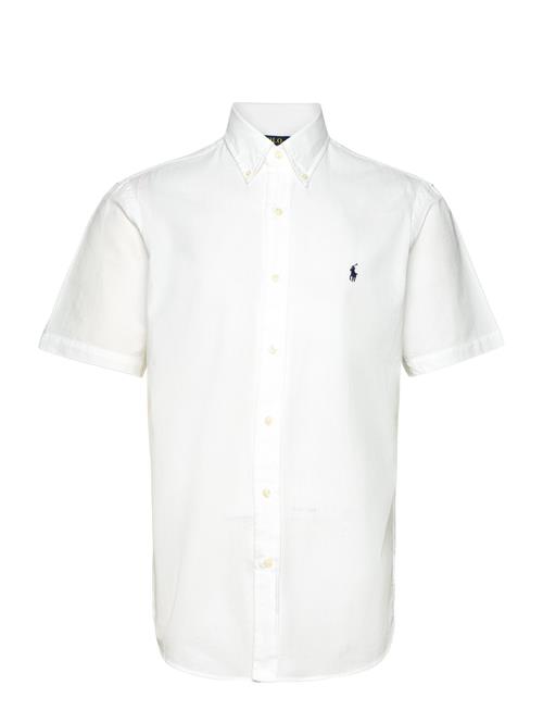 Se Custom Fit Seersucker Shirt Polo Ralph Lauren White ved Booztlet