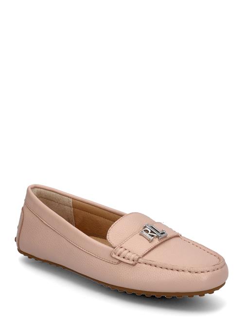 Barnsbury Pebbled Leather Driver Lauren Ralph Lauren Pink