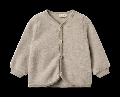 Wheat Kari Cardigan I Uldfleece Khaki Melange  Khaki Melange 68 cm  Brun  68 cm  unisex