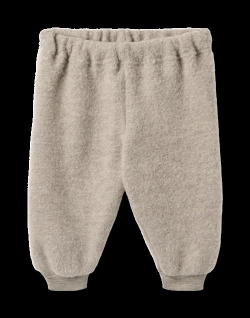 Wheat Kinnie Fleece-bukser I Uld Khaki Melange  Khaki Melange 68 cm  Brun  68 cm  unisex