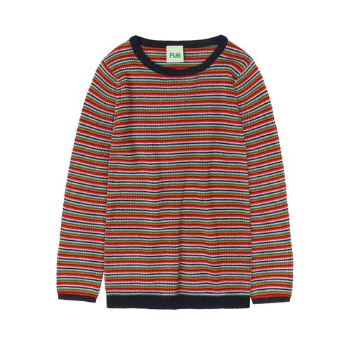 FUB Ribbluse I Uld Multi Stripe  Multi Stripe-120 cm Wool Rød  120 cm  unisex