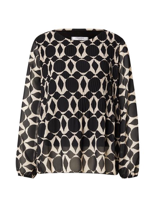 ZABAIONE Bluse 'Re44ynaa'  lysebeige / sort
